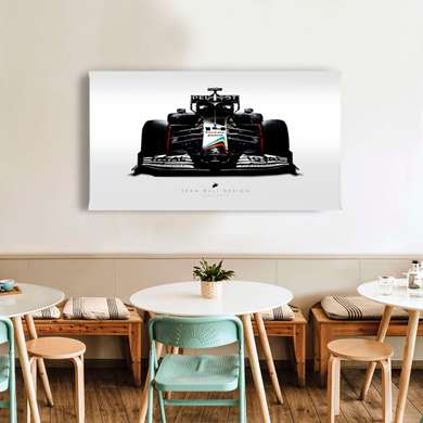 Poster - Black Formula 1, 60 x 30 см, Canvas on frame