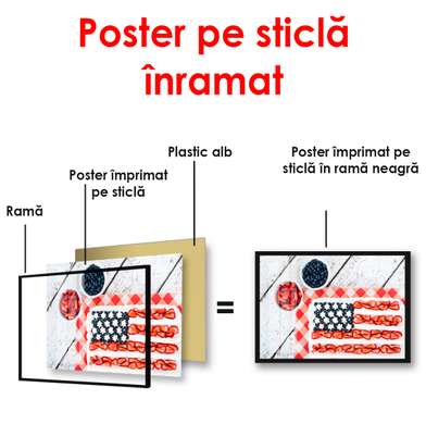 Постер - Торт с американским флагом, 90 x 60 см, Постер в раме, Разные