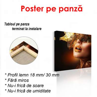 Poster - Glamour de aur, 40 x 40 см, Panza pe cadru