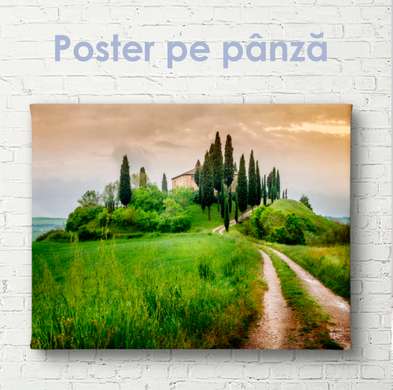 Poster - Drumul spre sat, 45 x 30 см, Panza pe cadru, Natură