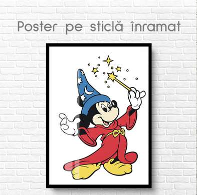 Постер - Волшебный Микки, 60 x 90 см, Постер на Стекле в раме