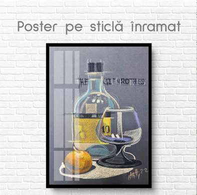 Постер - Выпивка в стиле Натюрморт, 60 x 90 см, Постер на Стекле в раме