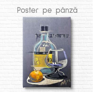 Poster - Băutură în stilul naturii moarte, 60 x 90 см, Poster inramat pe sticla