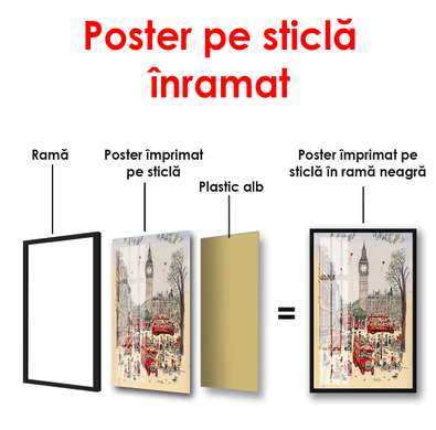 Постер - Старинный город, 60 x 90 см, Постер в раме, Винтаж