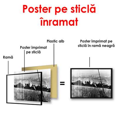 Постер - Отдых на высоте, 90 x 60 см, Постер в раме, Черно Белые