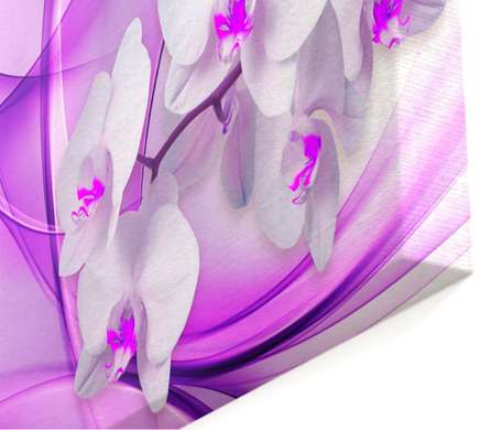 Modular picture, Orchid on a purple background., 106 x 60