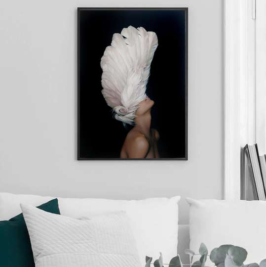 Картина в Раме - Белые перья, 50 x 75 см