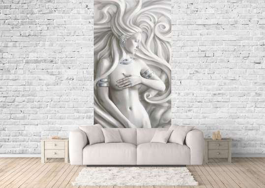 3D Wallpaper - Girl from plaster.