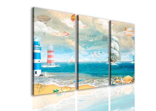 Модульная картина, Фантастический пляж, 70 x 50