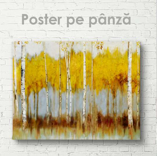 Poster - Autumn birch, 45 x 30 см, Canvas on frame