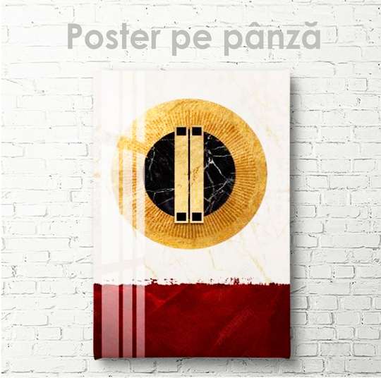 Poster - Pictură geometrică cu cerc, 30 x 45 см, Panza pe cadru, Abstracție