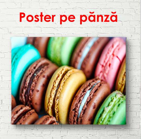 Постер - Разноцветные пирожные, 90 x 60 см, Постер в раме, Еда и Напитки