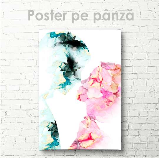 Poster - Abstract portrait of lovers, 30 x 45 см, Canvas on frame