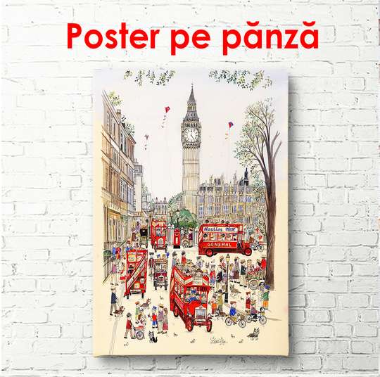 Постер - Старинный город, 60 x 90 см, Постер в раме