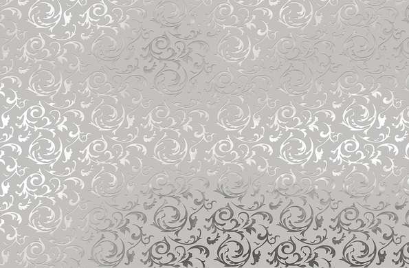 copy_Wall Mural - Delicate gray background with monograms grey colors