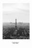Poster - Turnul Eiffel în alb și negru, 60 x 90 см, Poster înrămat, Alb Negru