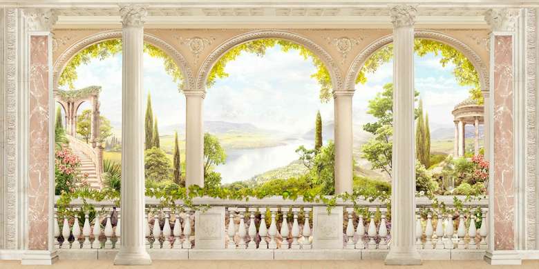 Wall Mural - Balcony with arched windows