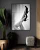 Poster - Black & White Woman Legs, 60 x 90 см, Framed poster on glass, Nude