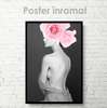 Poster - Pink rose, 30 x 45 см, Canvas on frame, Nude