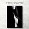 Poster - Black and white image of a girl, 40 x 40 см, 60 x 90 см, Framed poster on glass, Nude