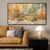 Poster - Abstraction in gray and gold colors, 90 x 45 см, 45 x 90 см, Framed poster on glass, Abstract