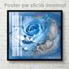Poster - Blue Lagoon, 100 x 100 см, Framed poster on glass, Flowers