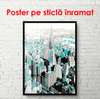 Poster - New York abstract, 60 x 90 см, Poster inramat pe sticla, Orașe și Hărți