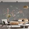 Wall mural - Foxes on gray background