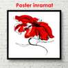 Poster - Floarea roșie, 100 x 100 см, Poster inramat pe sticla, Minimalism