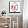 Poster - Dog with a rose, 100 x 100 см, Framed poster on glass, Minimalism