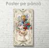 Poster - Bright bouquet of flowers, 45 x 90 см, Framed poster on glass, Still Life
