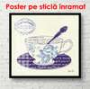 Poster - O ceașcă pictată, 100 x 100 см, Poster înrămat, Provence