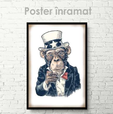 Poster, Maimuță serioasă, 30 x 60 см, Panza pe cadru, Animale