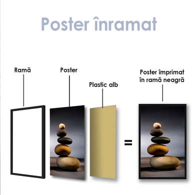 Poster - Piramida pietrelor, 30 x 45 см, Panza pe cadru, Natură