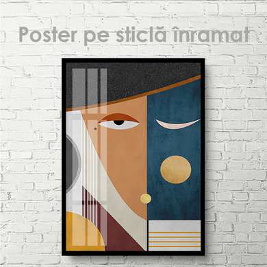 Постер - Абстрактное лицо, 30 x 45 см, Холст на подрамнике, Абстракция