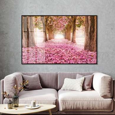 Poster - Parcul roz, 90 x 60 см, Poster inramat pe sticla, Natură