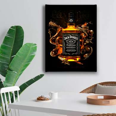 Poster - Whiskey Jack Daniels, 60 x 90 см, Framed poster on glass