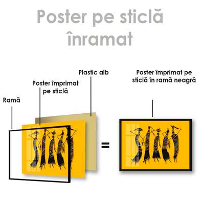 Poster - Valuri abstracte, 90 x 60 см, Poster inramat pe sticla