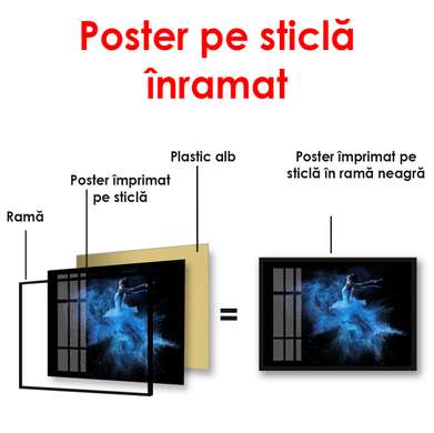 Poster - Balerină, 90 x 60 см, Poster inramat pe sticla
