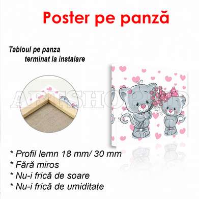 Poster - Cat with flowers, 100 x 100 см, Framed poster, For Kids