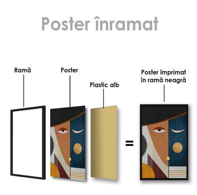 Постер - Абстрактное лицо, 30 x 45 см, Холст на подрамнике, Абстракция