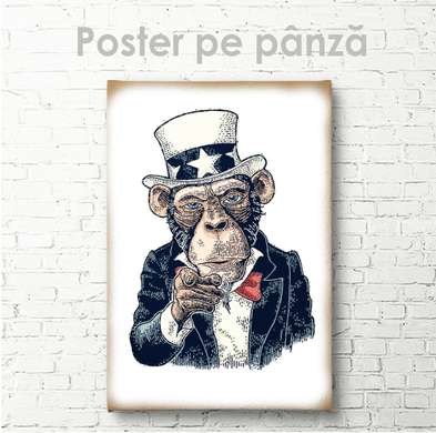 Poster, Maimuță serioasă, 30 x 60 см, Panza pe cadru, Animale