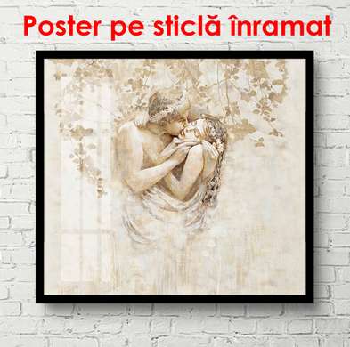 Постер - Поцелуй, 100 x 100 см, Постер в раме, Разные