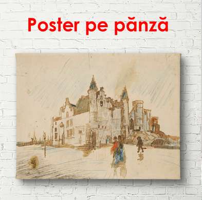 Poster - Orașul retro, 90 x 60 см, Poster înrămat, Vintage