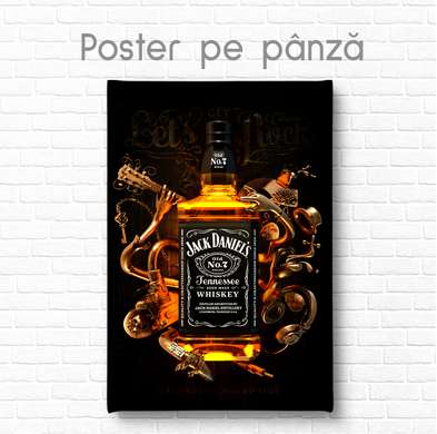 Poster - Whisky Jack Daniels, 60 x 90 см, Poster inramat pe sticla