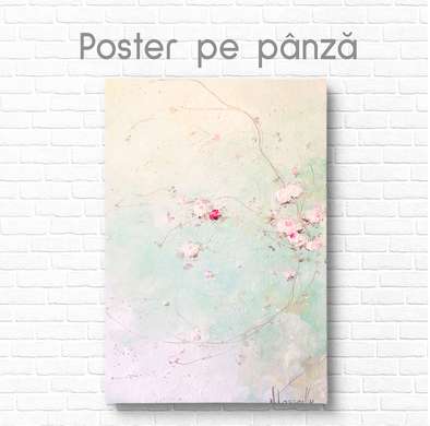 Poster - Crenguțe cu flori delicate, 30 x 45 см, Panza pe cadru