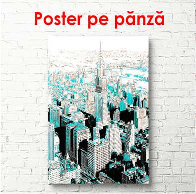 Постер - Абстрактный Нью-Йорк, 60 x 90 см, Постер в раме, Города и Карты