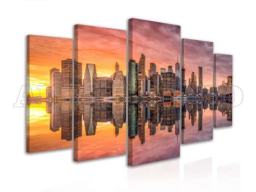 Modular picture, New York at sunset, 108 х 60