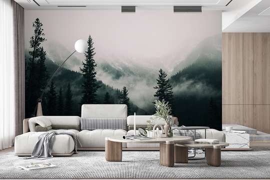 Wall mural - The forest in the fog
