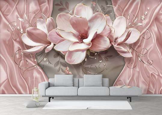 3D Wallpaper, Pink lily flower.